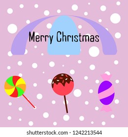 Christmas card, Christmas candy, vector background