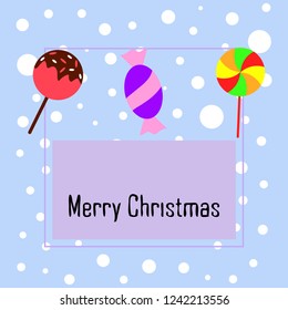Christmas card, Christmas candy, vector background
