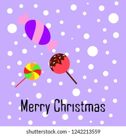 Christmas card, Christmas candy, vector background