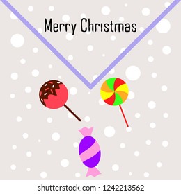 Christmas card, Christmas candy, vector background