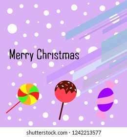 Christmas card, Christmas candy, vector background