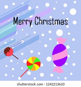 Christmas card, Christmas candy, vector background