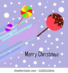 Christmas card, Christmas candy, vector background
