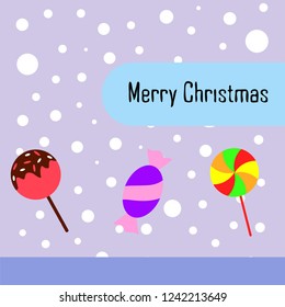 Christmas card, Christmas candy, vector background