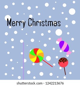 Christmas card, Christmas candy, vector background