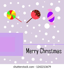 Christmas card, Christmas candy, vector background