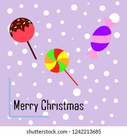 Christmas card, Christmas candy, vector background