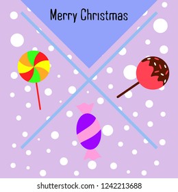 Christmas card, Christmas candy, vector background