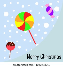 Christmas card, Christmas candy, vector background