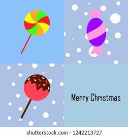 Christmas card, Christmas candy, vector background