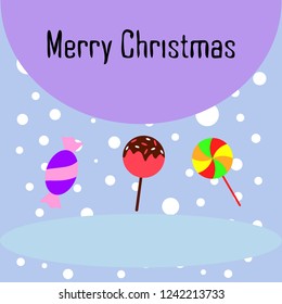 Christmas card, Christmas candy, vector background