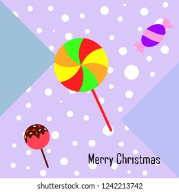 Christmas card, Christmas candy, vector background