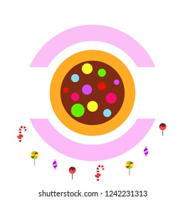 Christmas card, Christmas candy, vector background