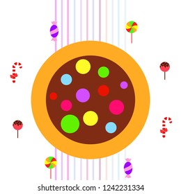 Christmas card, Christmas candy, vector background