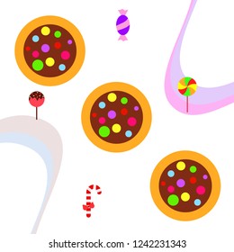 Christmas card, Christmas candy, vector background