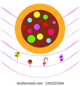 Christmas card, Christmas candy, vector background