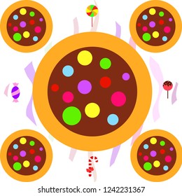 Christmas card, Christmas candy, vector background