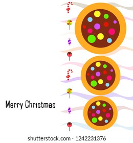 Christmas card, Christmas candy, vector background