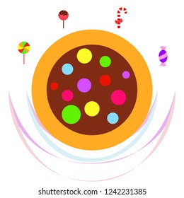 Christmas card, Christmas candy, vector background