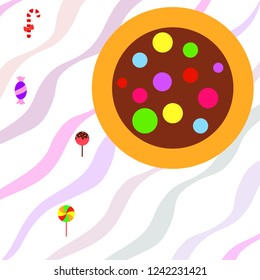 Christmas card, Christmas candy, vector background