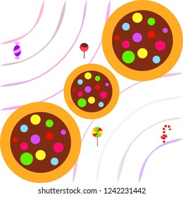 Christmas card, Christmas candy, vector background