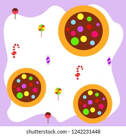 Christmas card, Christmas candy, vector background