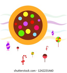 Christmas card, Christmas candy, vector background