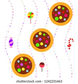 Christmas card, Christmas candy, vector background