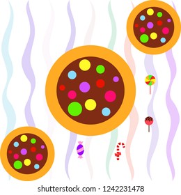 Christmas card, Christmas candy, vector background