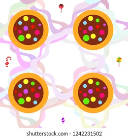 Christmas card, Christmas candy, vector background