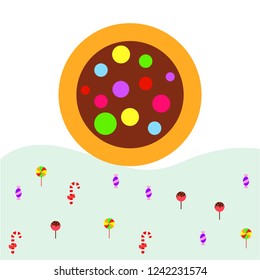 Christmas card, Christmas candy, vector background