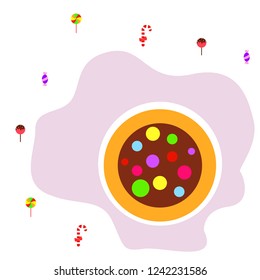Christmas card, Christmas candy, vector background