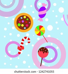 Christmas card, Christmas candy, vector background