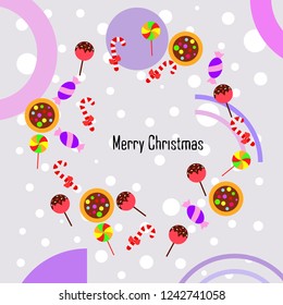 Christmas card, Christmas candy, vector background