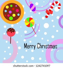 Christmas card, Christmas candy, vector background