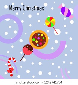 Christmas card, Christmas candy, vector background