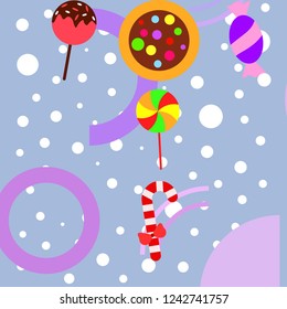 Christmas card, Christmas candy, vector background