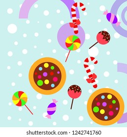 Christmas card, Christmas candy, vector background
