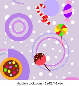 Christmas card, Christmas candy, vector background