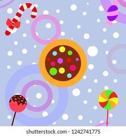 Christmas card, Christmas candy, vector background