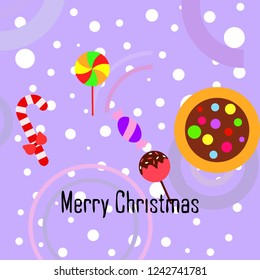 Christmas card, Christmas candy, vector background