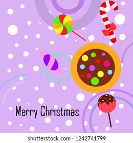 Christmas card, Christmas candy, vector background