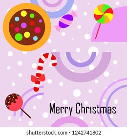 Christmas card, Christmas candy, vector background