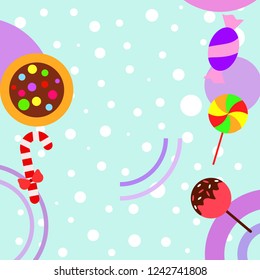 Christmas card, Christmas candy, vector background