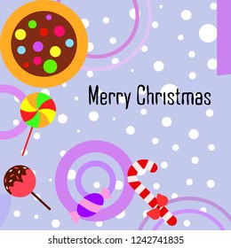 Christmas card, Christmas candy, vector background