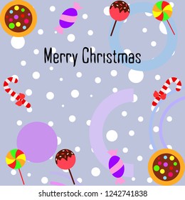 Christmas card, Christmas candy, vector background