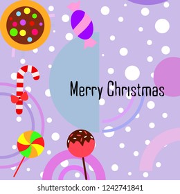 Christmas card, Christmas candy, vector background