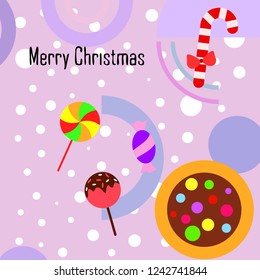 Christmas card, Christmas candy, vector background