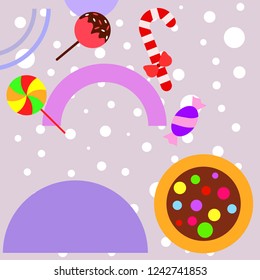 Christmas card, Christmas candy, vector background