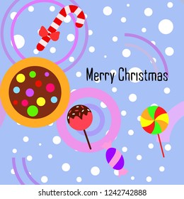 Christmas card, Christmas candy, vector background